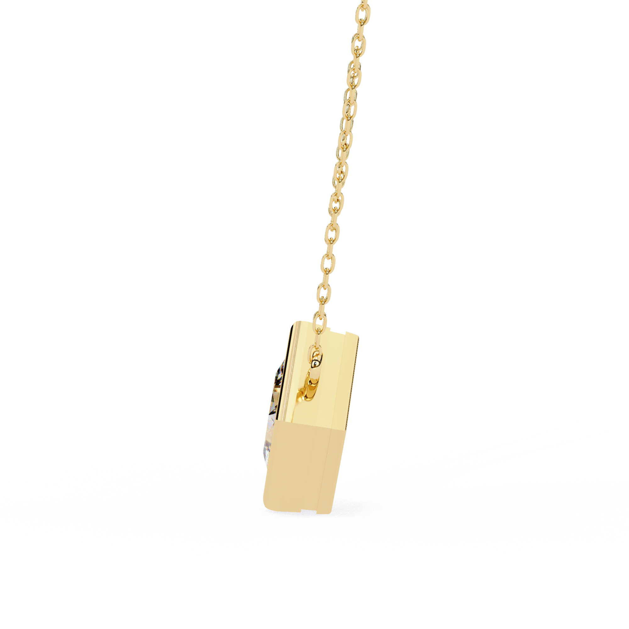 Solitairekart 2.01ct Princess-Cut Bezel Set Natural Diamond Pendant-H Color, VS1 Clarity